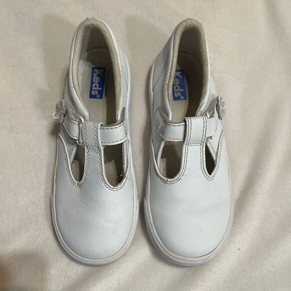 Keds White Leather t-strap Mary Jane  size 11.5 - Picture 1 of 5